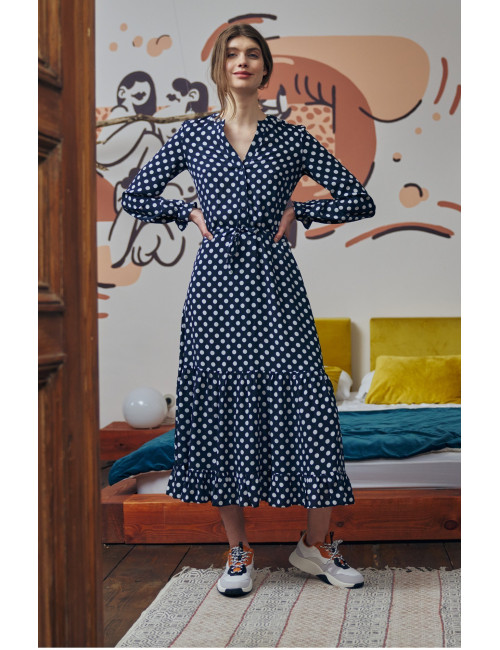 Robe longue à pois 