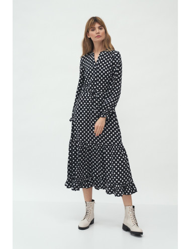 Robe longue à pois 