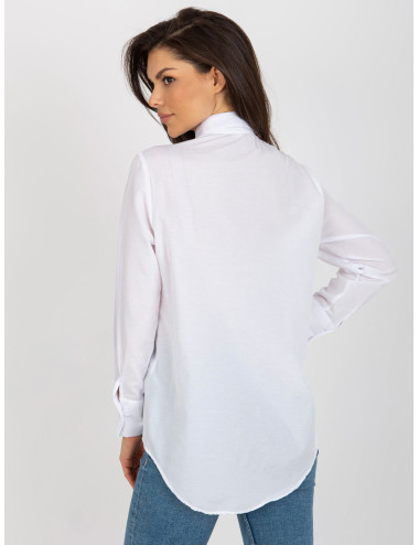 White women's oversized shirt with button closure  