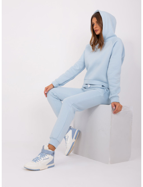 Light blue basic two-piece tracksuit set 