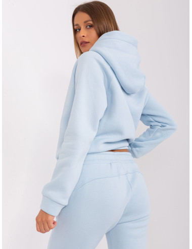 Light blue basic two-piece tracksuit set 