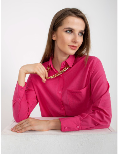 Fuchsia Women's Classic Shirt with Chain  