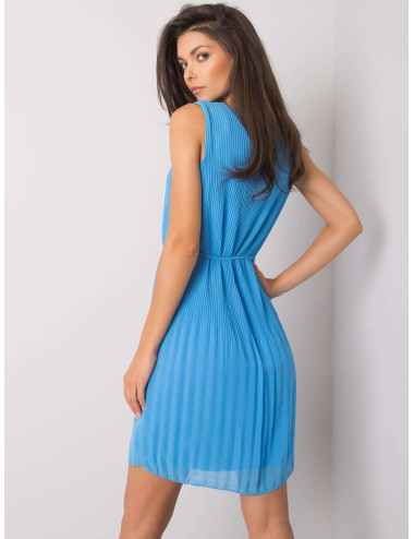 Blue Rayna Pleated Dress 