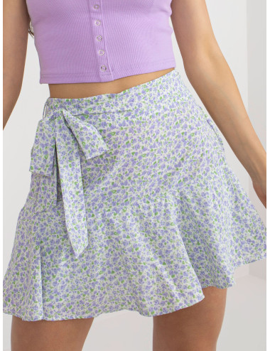 White and purple short skirt floral shorts  
