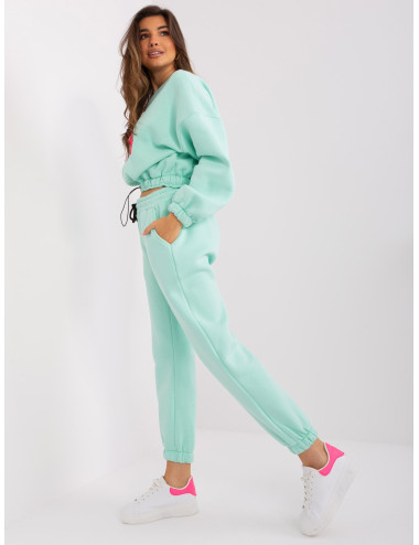 Mint and fluo pink tracksuit set with letter A 