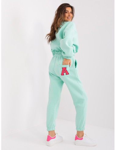 Mint and fluo pink tracksuit set with letter A 