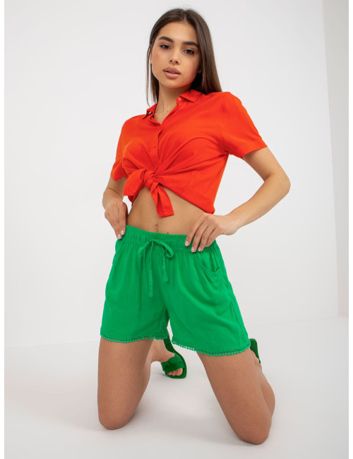 Green summer casual shorts with pockets FRESH MADE 
