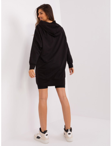 Black cotton casual set with plain sweatshirt 
