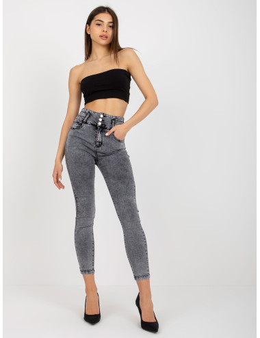 Dark gray high waist jeans 