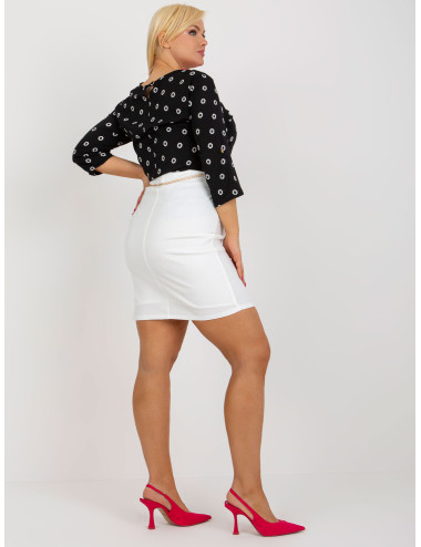 Ecru asymmetrical plus size skirt with viscose 