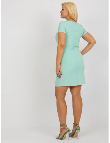 Plus Size Short Sleeve Mint Pencil Dress 