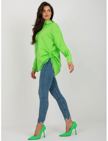 Light green oversized shirt with button closure 