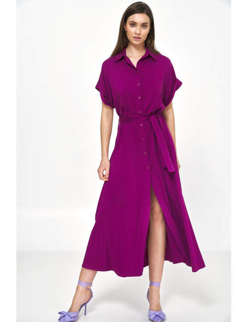 Robe midi en viscose violette 