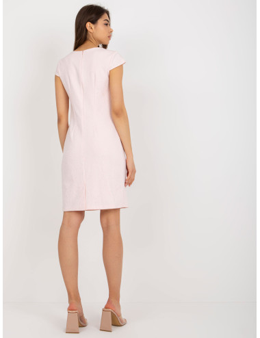 Light pink cocktail dress with triangle neckline 