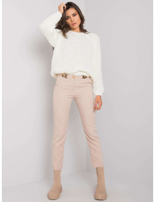 Beige Elegant Beverley Trousers 