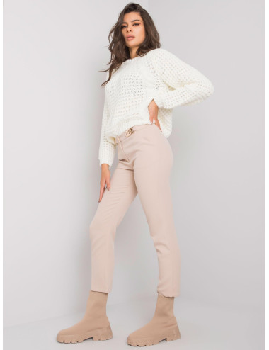 Beige Elegant Beverley Trousers 