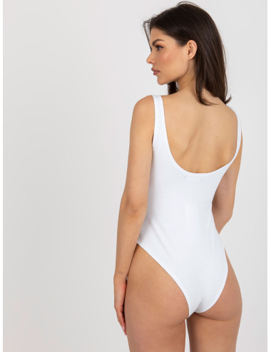 White fitted bodysuit with open back  