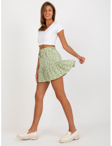 Green skirt shorts with tie 