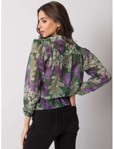 Barrie Print Green Chiffon Blouse 