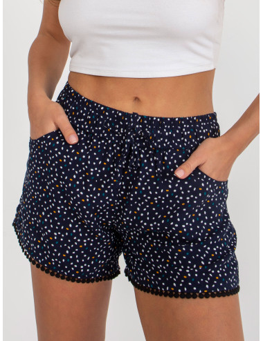 Navy blue summer casual shorts with print FRESH MADE 