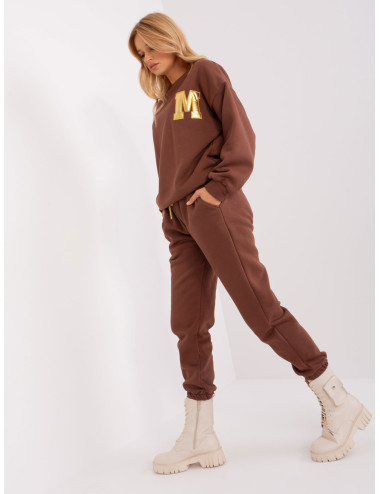 Dark brown insulated tracksuit for women 