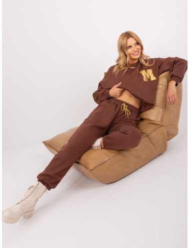 Dark brown insulated tracksuit for women 