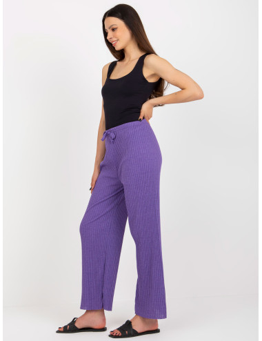 Purple Wide Stripe Knit Pants 