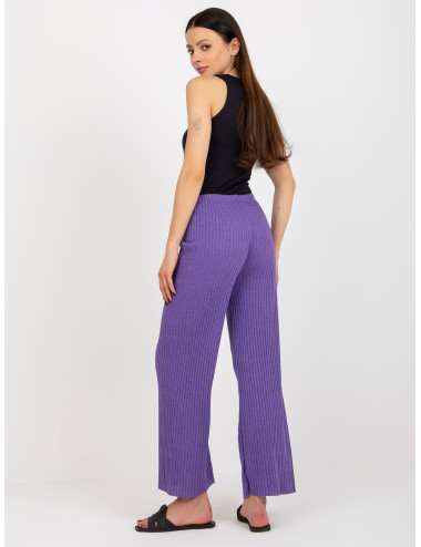 Purple Wide Stripe Knit Pants 