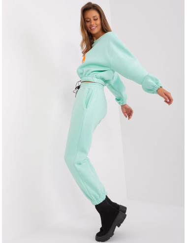 Mint and fluo pink tracksuit set with letter A 