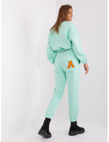 Mint and fluo pink tracksuit set with letter A 