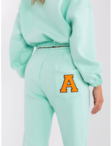 Mint and fluo pink tracksuit set with letter A 