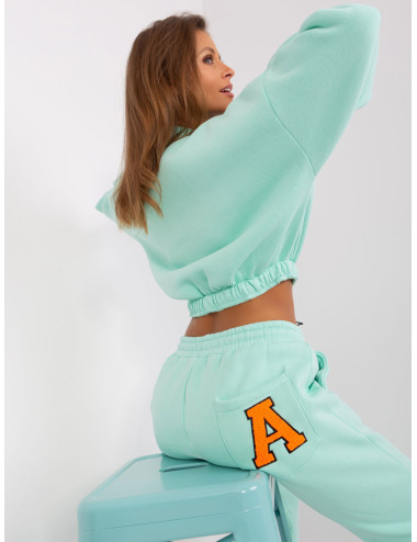 Mint and fluo pink tracksuit set with letter A 