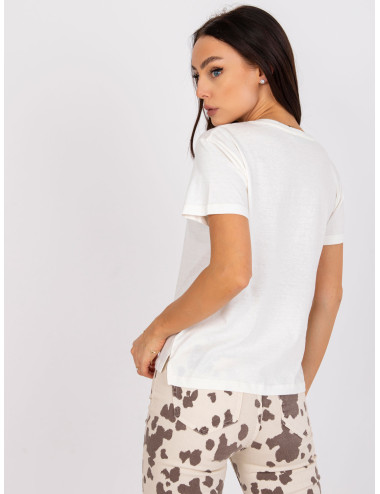 Ecru women's t-shirt in cotton Salina MAYFLIES 