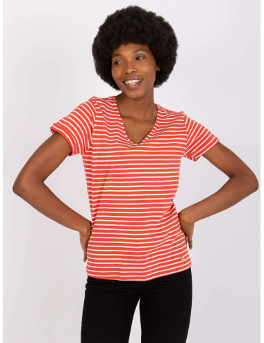 Orange T-shirt for women in cotton STITCH & SOUL  