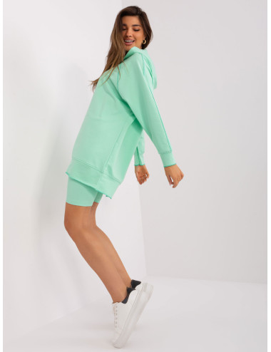 Mint casual set with long sweatshirt 