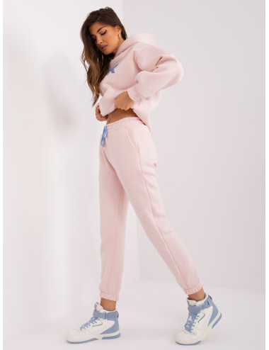 Light pink insulated cotton tracksuit 