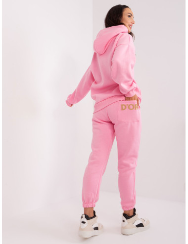 Pink two-piece women's tracksuit set 