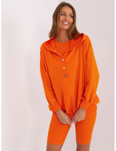 Orange casual three-piece set with top 