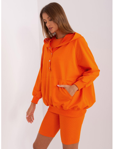 Orange casual three-piece set with top 