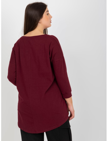 Plus size plum blouse for women with appliques 