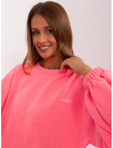 Fluo pink tracksuit with sweatshirt and shorts 