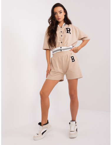 Beige two-piece casual set 