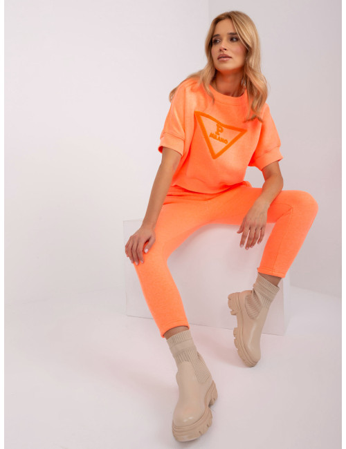 Fluo orange tracksuit with lettering  