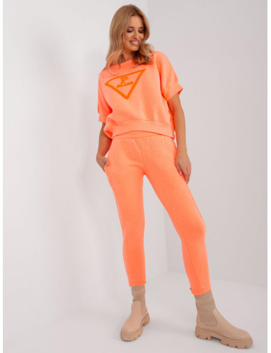 Fluo orange tracksuit with lettering  