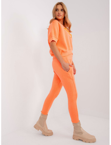 Fluo orange tracksuit with lettering  