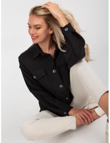 Women's Long Sleeve Black Outer Shirt  