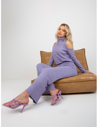 Purple Women's Wide Leg Knitted Pants  