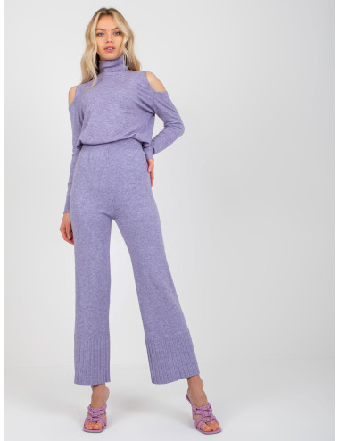 Purple Women's Wide Leg Knitted Pants  