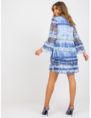 Blue Fairy Mini Dress with Ruffles  