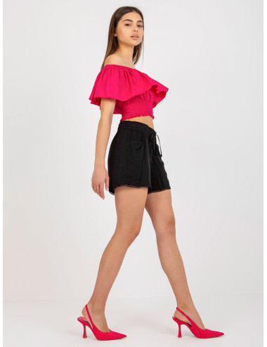 Black casual shorts with lace FRESH MADE 